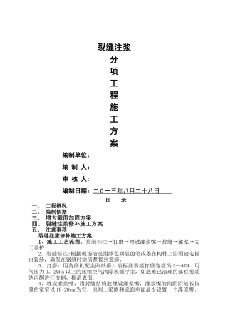 裂缝注浆施工方案