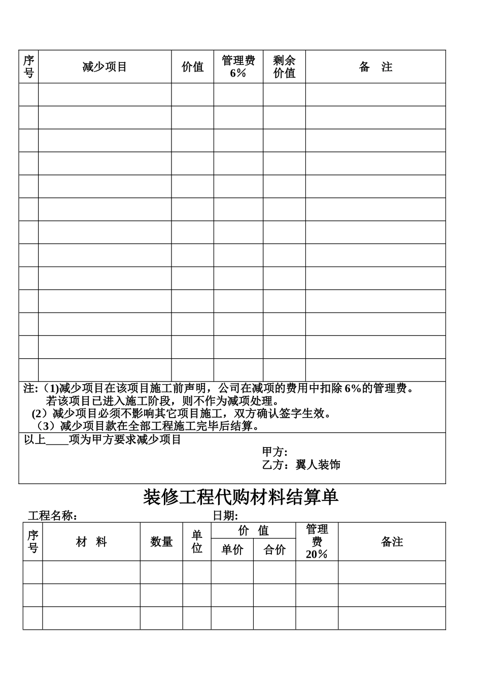 装修工程增加项目表_第2页