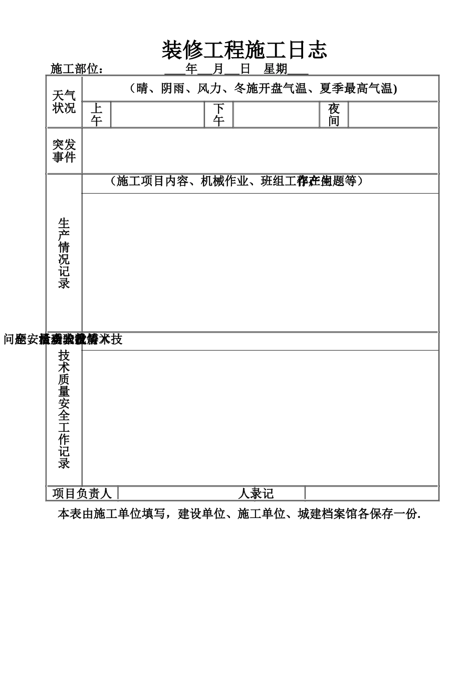 装修工程施工日志_第1页
