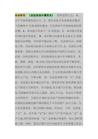 装修教程-《家庭装修步骤图表》