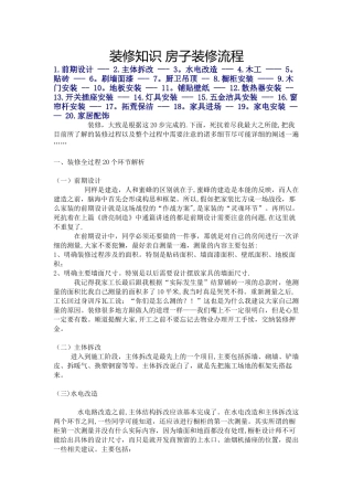 装修知识-房子装修流程