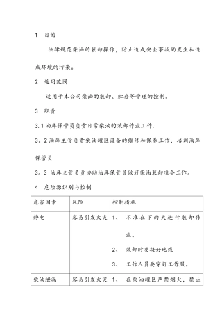 装卸柴油安全操作规程