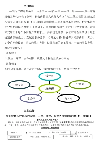 装饰公司宣传手册内容