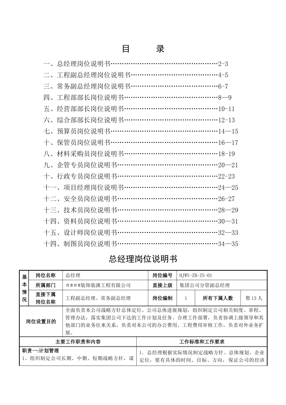 装饰公司岗位说明书最终_第1页