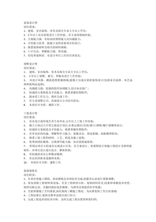 装饰公司岗位职责