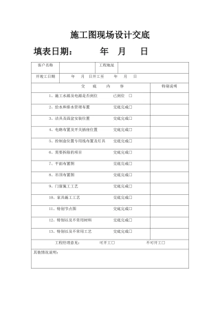 装饰公司现场设计交底