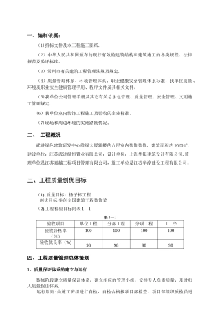 装饰工程创优方案