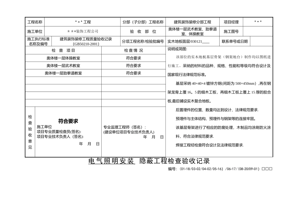 装饰装修工程全套隐蔽验收资料_第2页