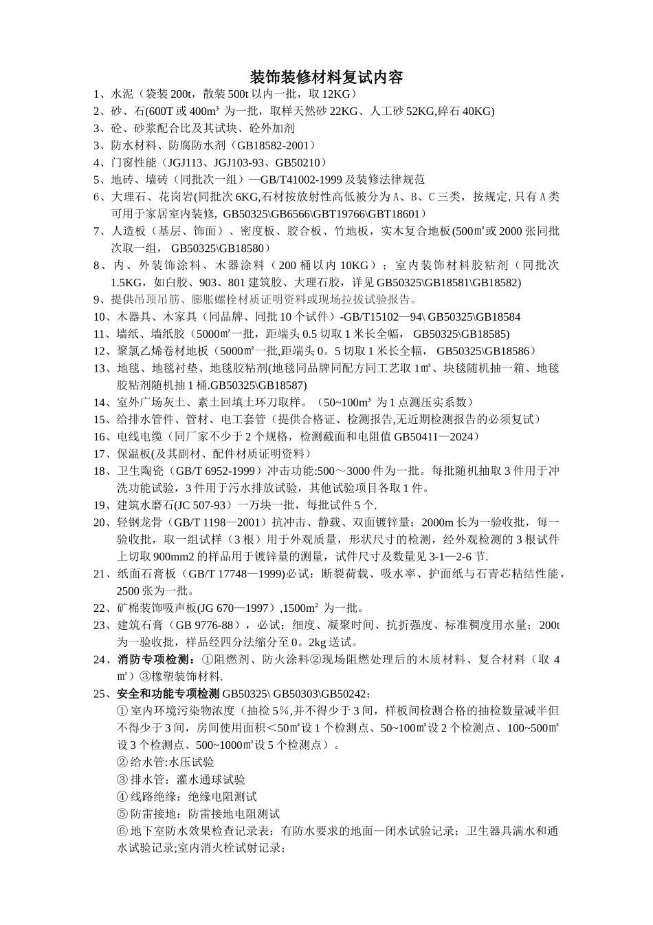装饰装修工程材料复试大全_第1页