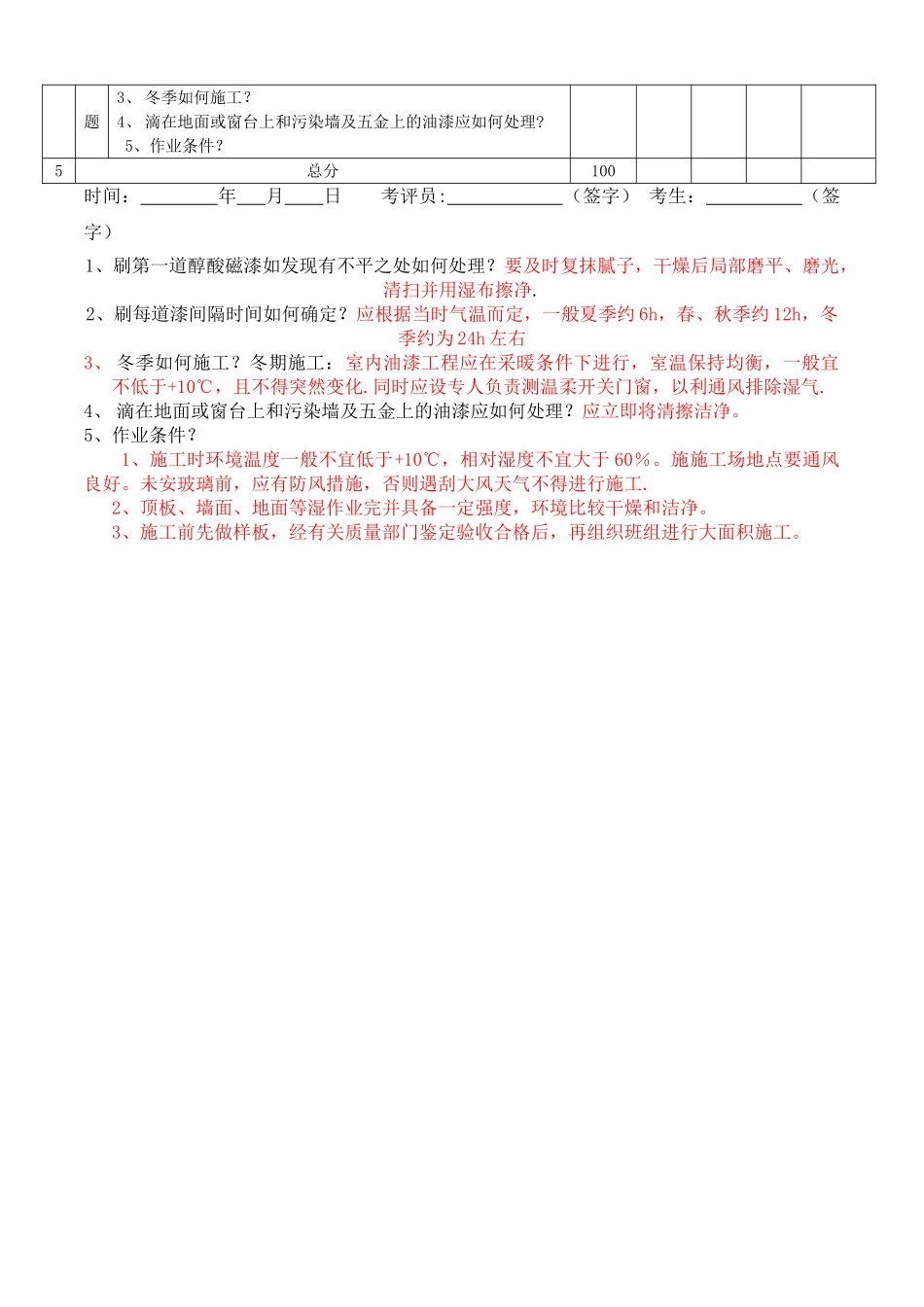 装饰装修油漆工操作评分表实操_第2页