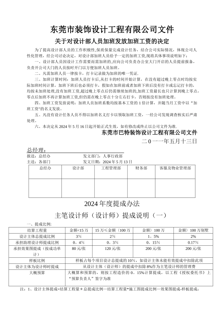 装饰设计公司设计提成办法_第1页