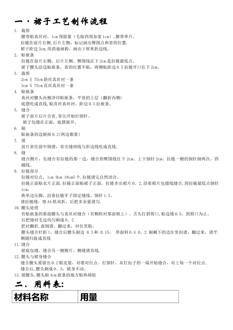 裙子工艺制作流程_第1页