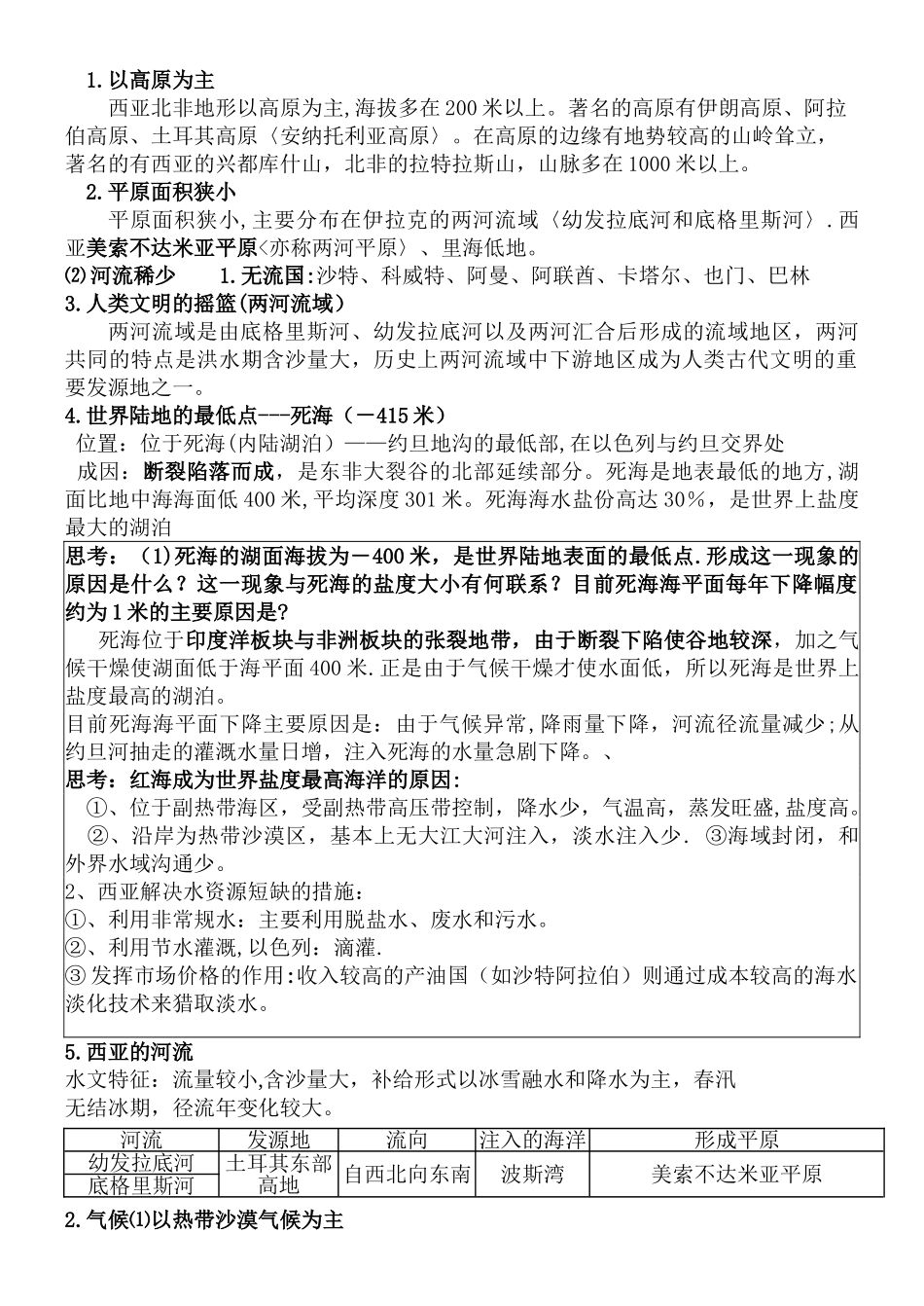 西亚知识点总结_第2页