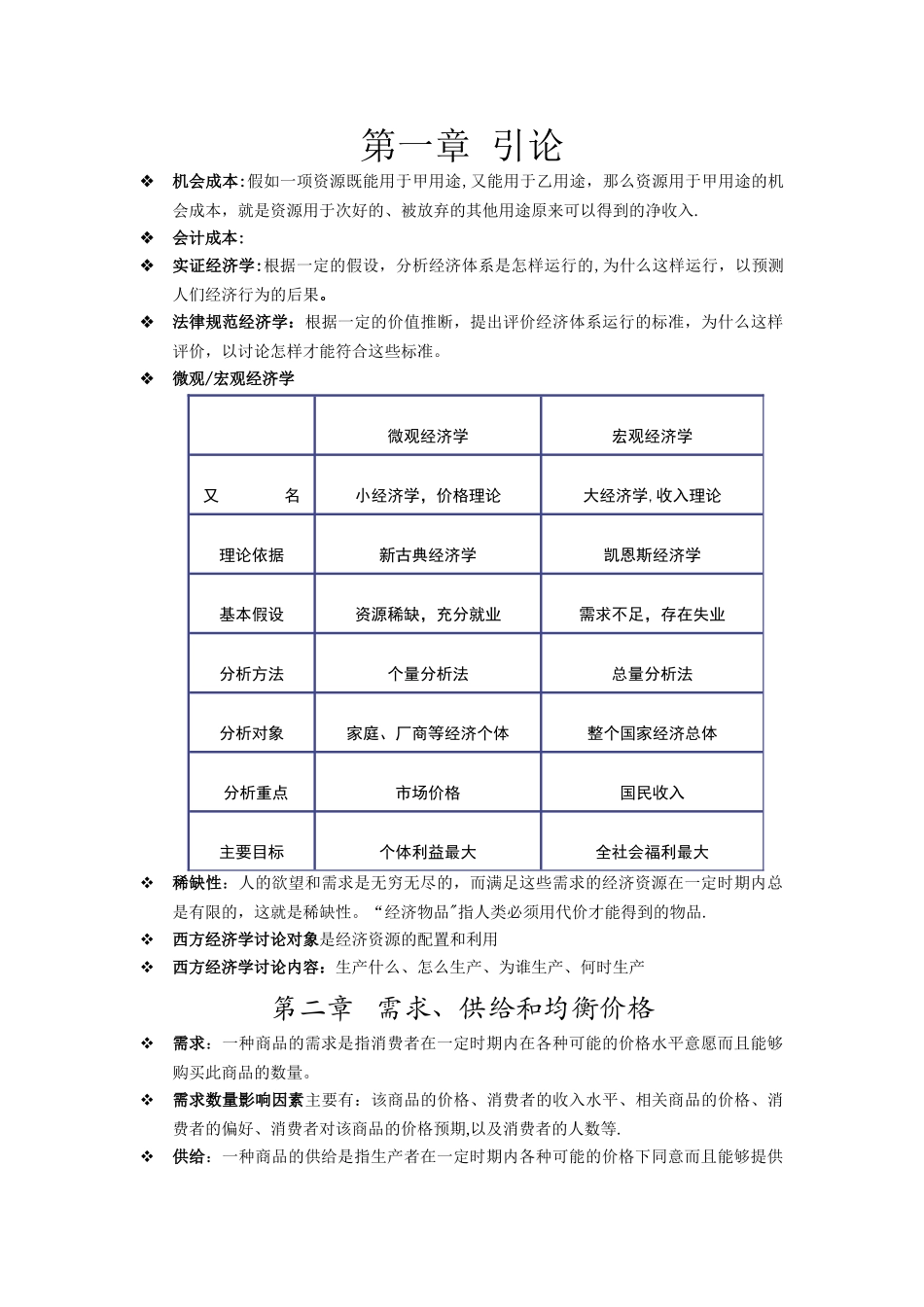 西方经济学-第六版-高鸿业编知识点整理-殷群版_第1页