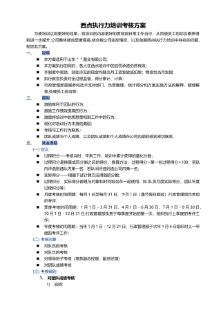 西点执行力考核方案