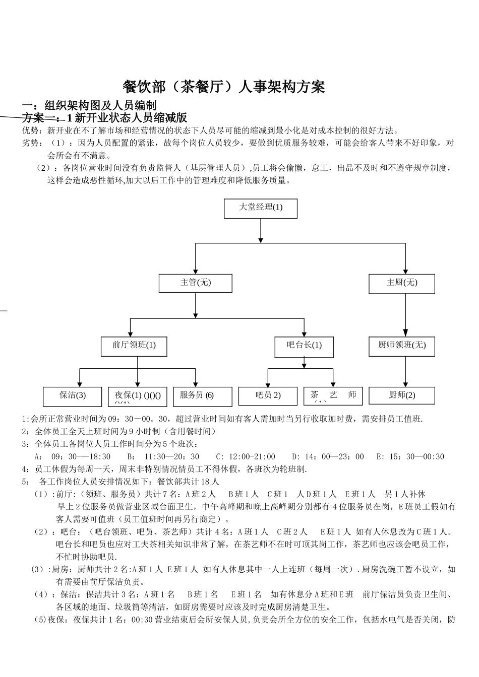 西餐厅人事架构方案_第1页