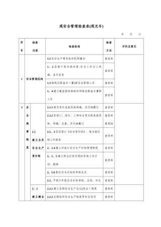 观光车安全检查表
