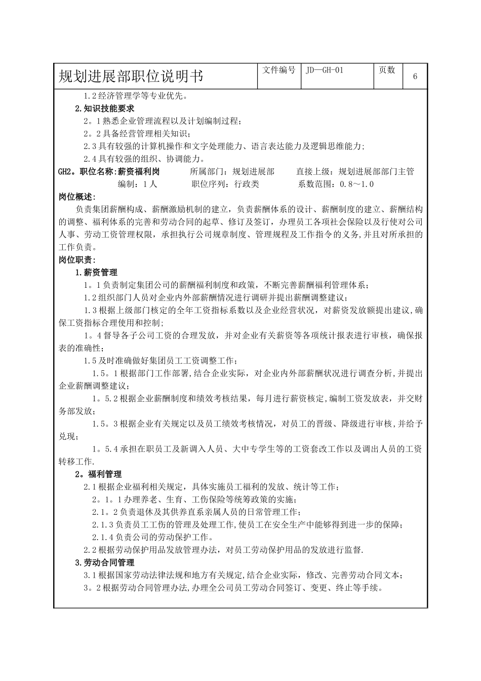 规划发展部职位说明书_第2页