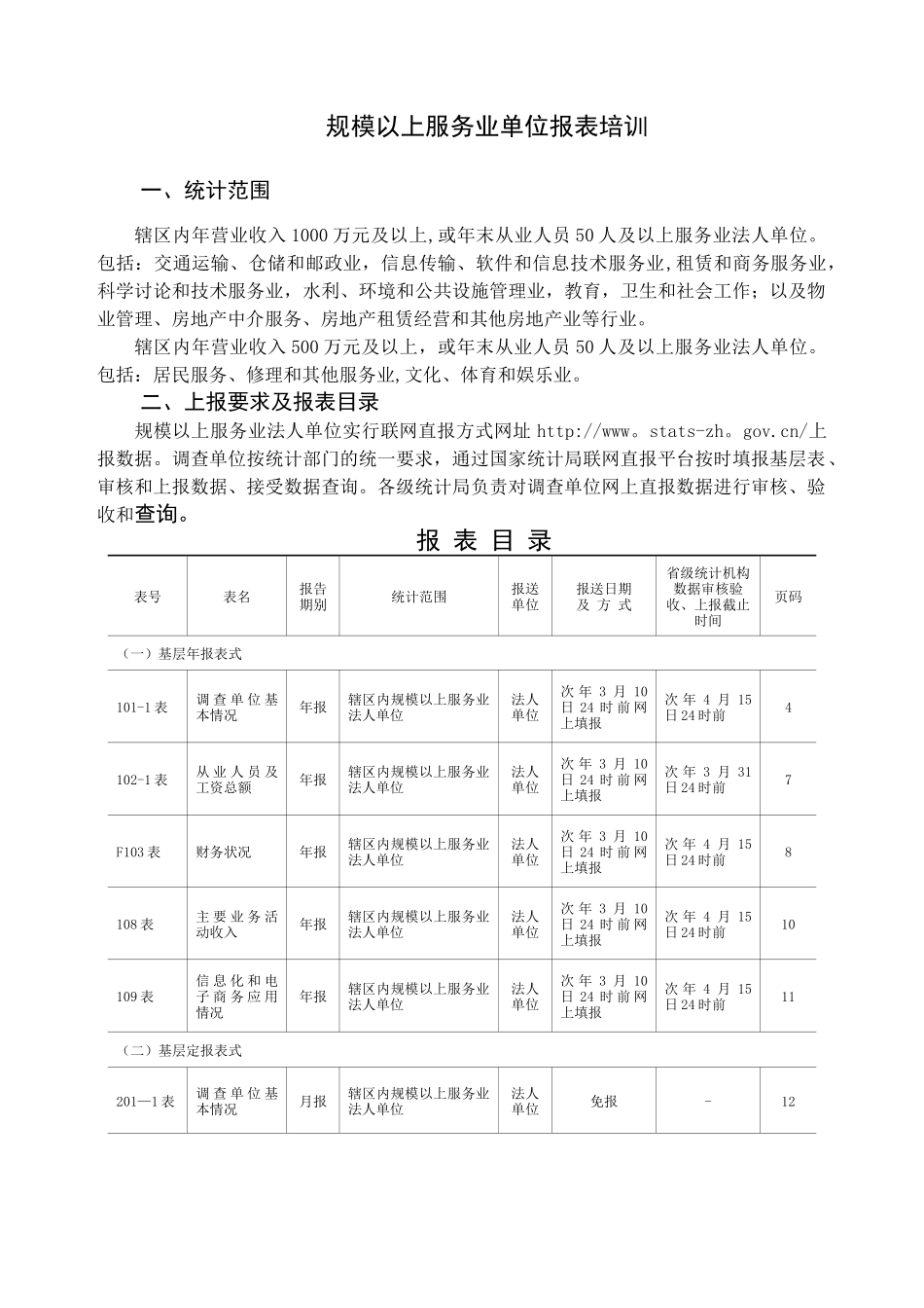 规模以上服务业单位报表培训_第1页