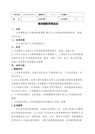 规章制度管理办法