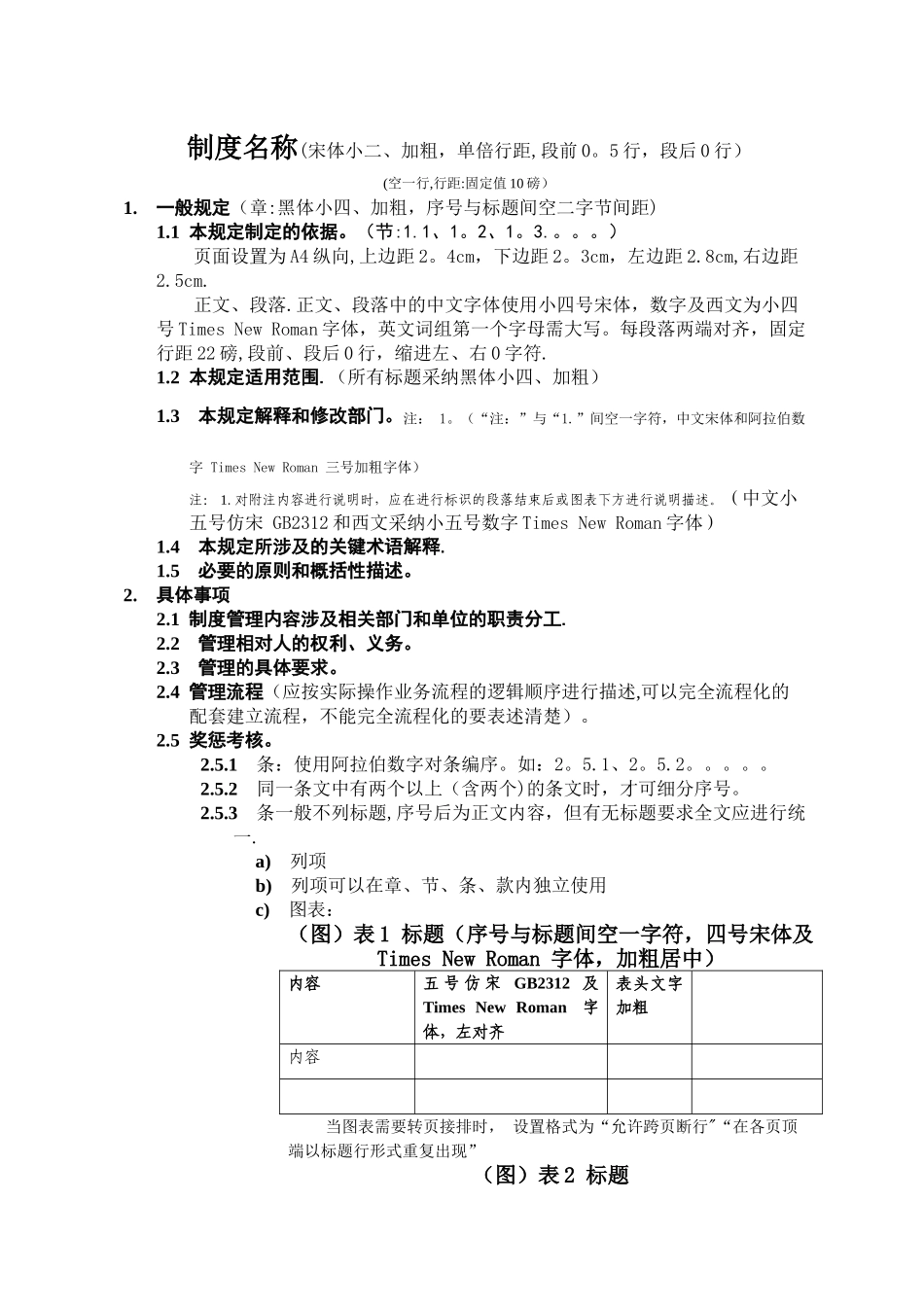 规章制度编写格式模板_第1页