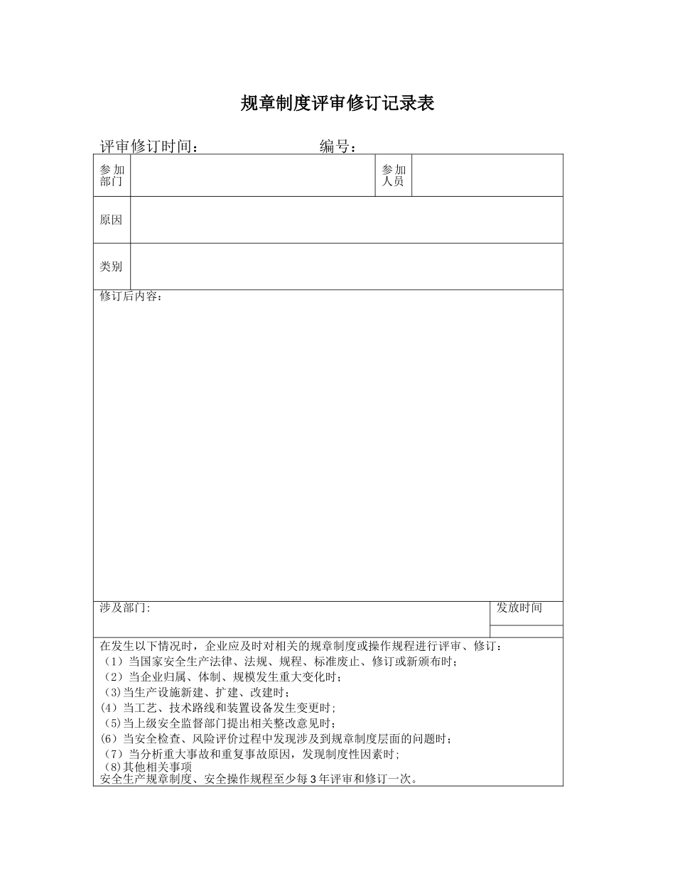 规章制度评审修订记录表_第1页