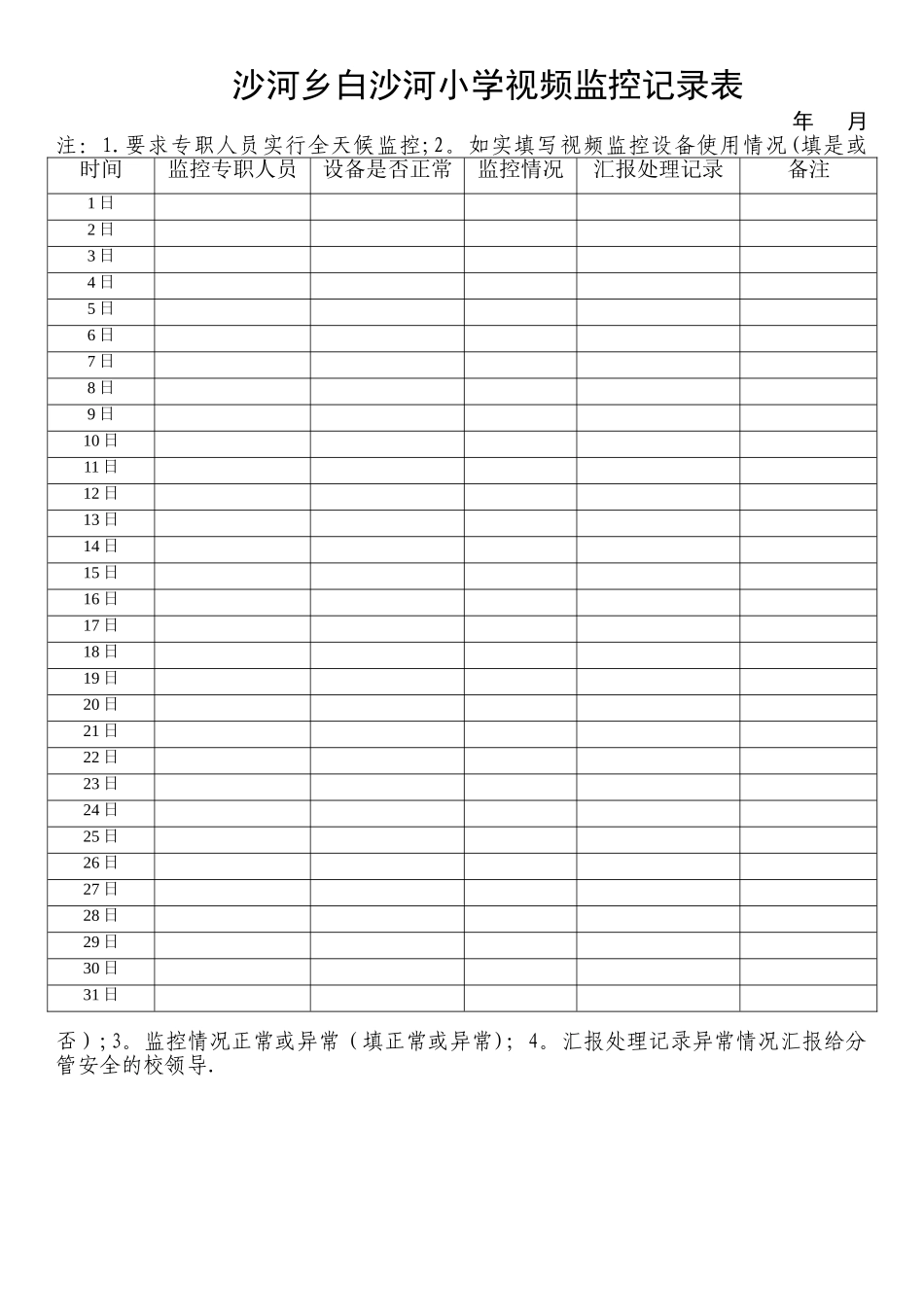 视频监控记录表_第1页