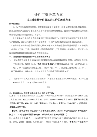 计件工资改革方案