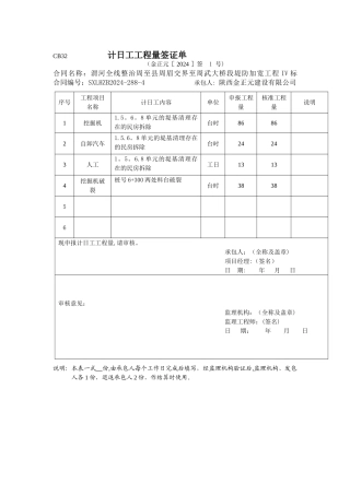计日工工程量签证单