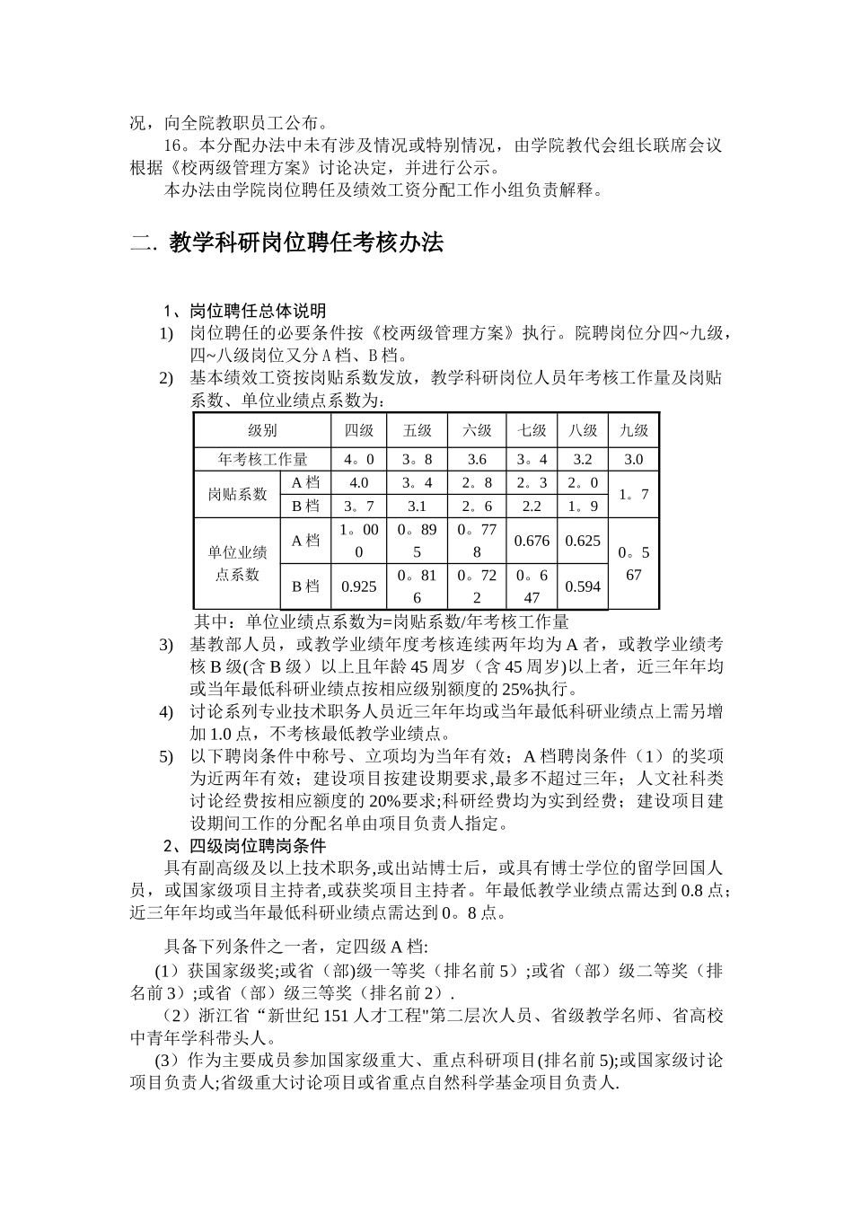 计算机学院岗位聘任及绩效工资分配办法_第2页