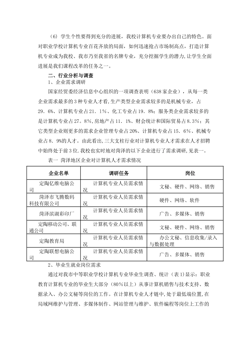 计算机应用专业人才岗位需求分析调研报告_第3页