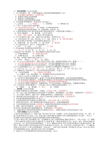 计算机网络期末试题及答案1