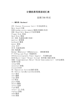计算机英语-计算机常用英语词汇表