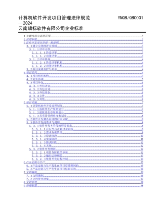 计算机软件开发项目管理规范