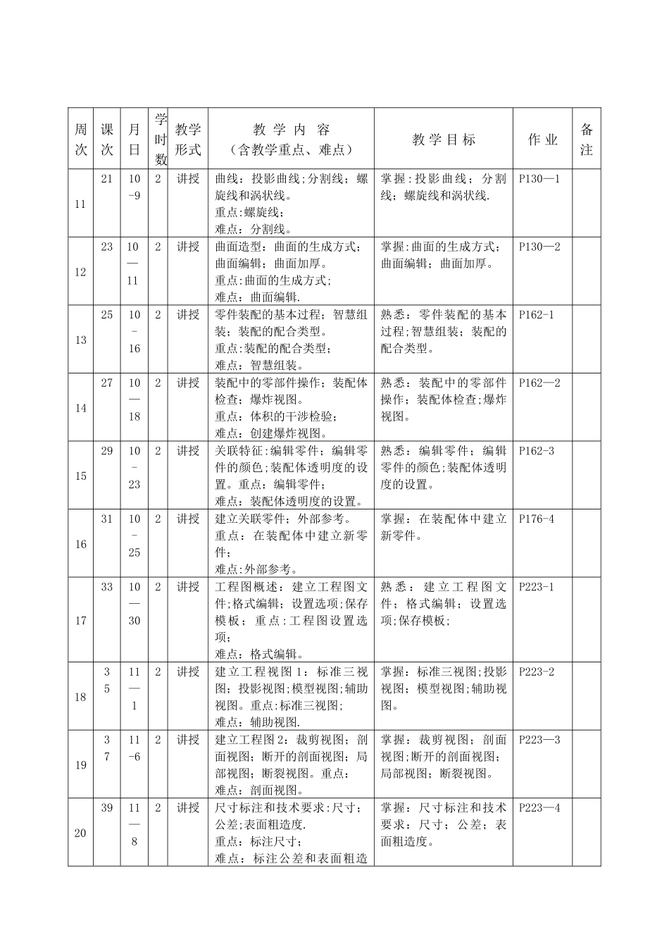 计算机辅助设计教学计划_第3页