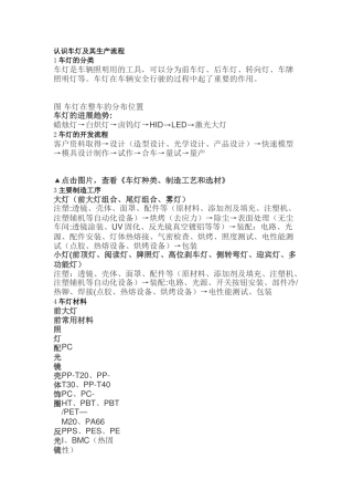 认识车灯及其生产流程