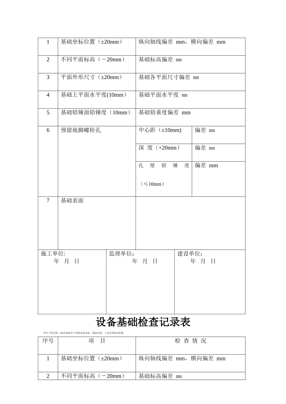设备基础检查记录表_第2页