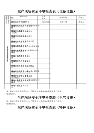 设备安全检查表