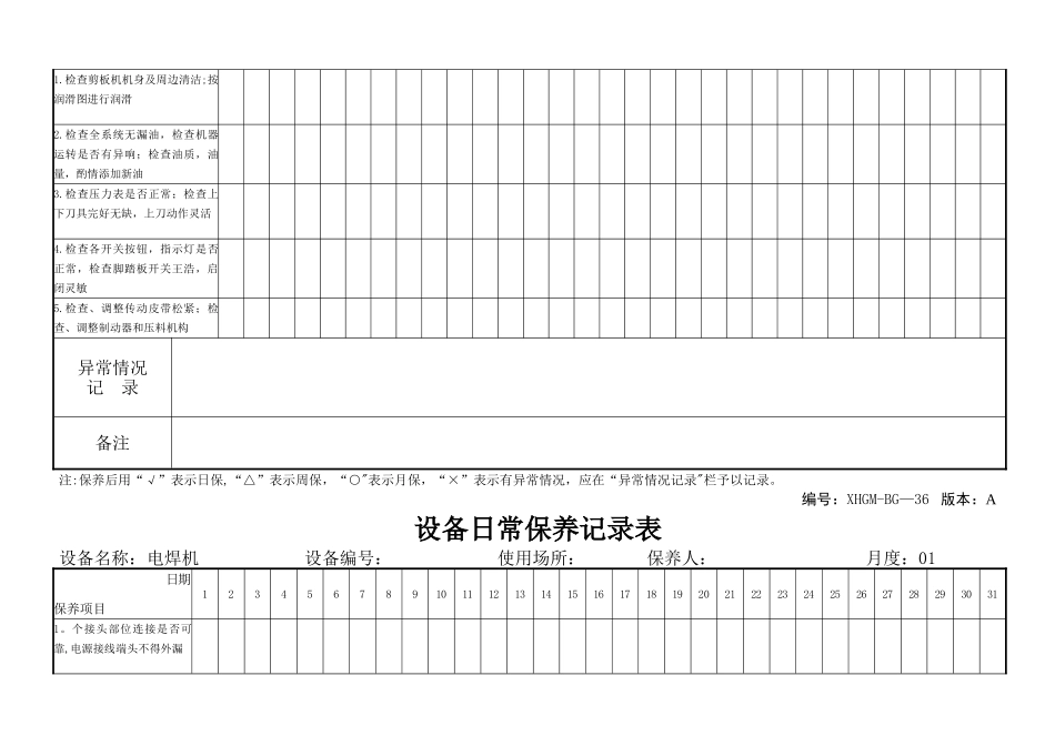 设备日常保养记录表_第3页