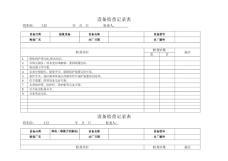 设备检查记录表