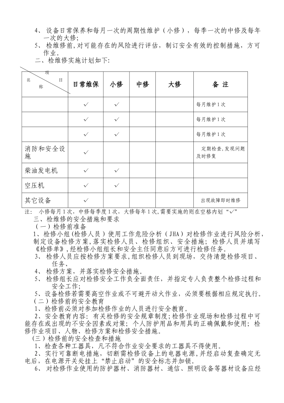 设备检维修方案_第2页