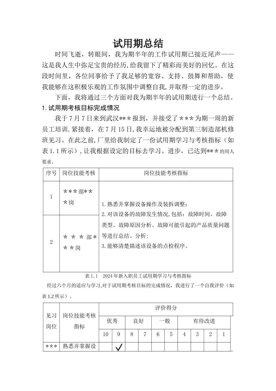 设备维修试用期工作总结_第1页