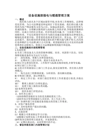 设施设备部管理方案