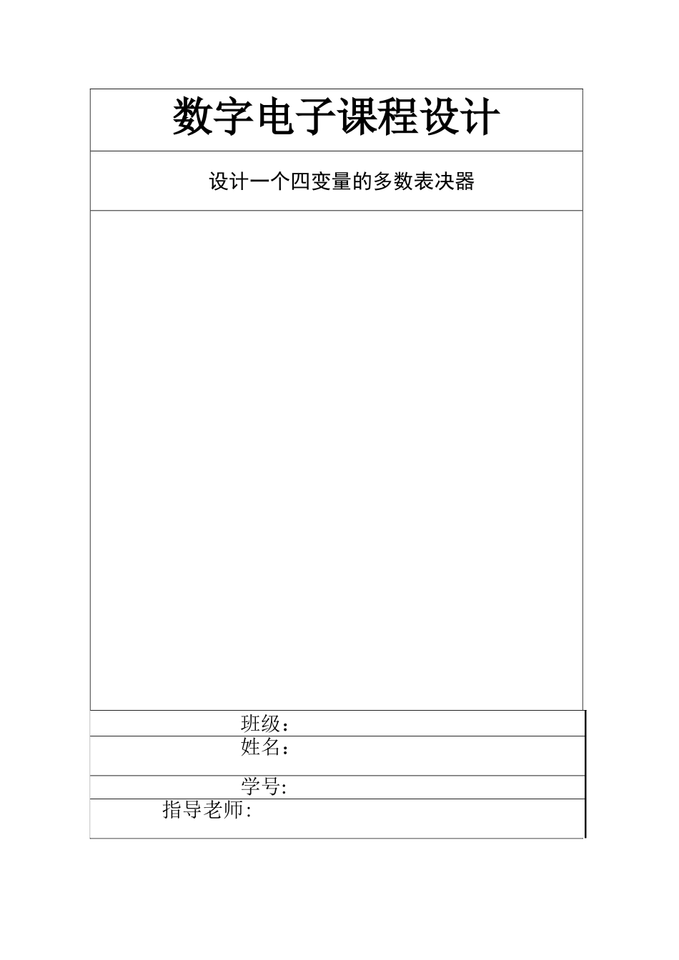 设计一个四变量的多数表决器_第1页