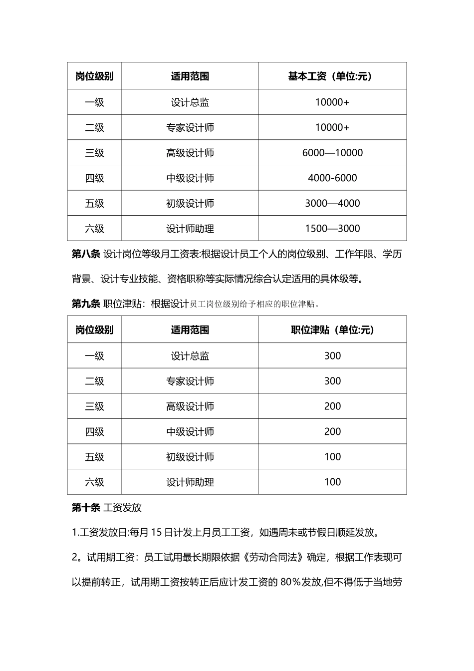 设计公司薪资管理制度_第2页