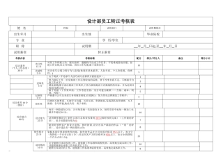 设计部员工转正考核表