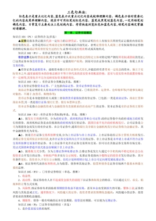 证券从业资格考试基础知识重点、速记版