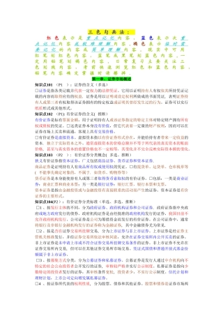 证券从业资格考试《证券市场基础》重点总结