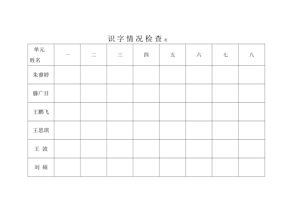 识-字-情-况-检-查-表12_第1页