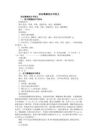 诉讼离婚协议书范文